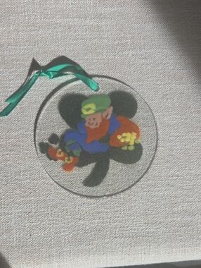 FOLIO Handpainted Blown Glass St. Patrick's Day Leprechaun Suncatcher